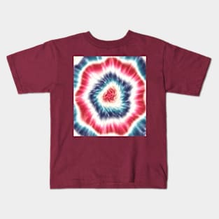 Abstract Patriotic Red White and Blue Blur Tie Dye Kids T-Shirt